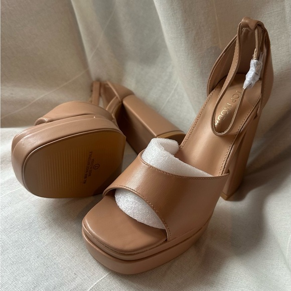 Top Moda Women Open Toe Ankle Strap Platform Chunky High Heel Sandal - Picture 5 of 8